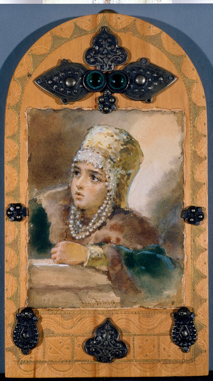 Prinsessen (illustrasjon av diktet ""Sirenen""" av Alexander Pushkin (1799-1837) - Verk av Elizaveta Merkuryevna Bem (Elisabeth Bohm) (1843-1914) av Elisabeth Bem