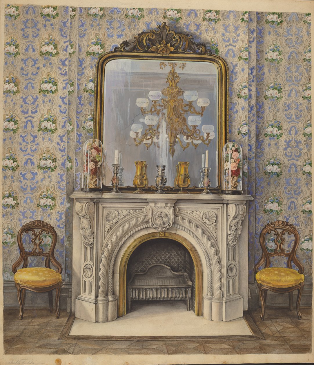 Del av en salong, ca. 1938. av Elisabeth Fulda