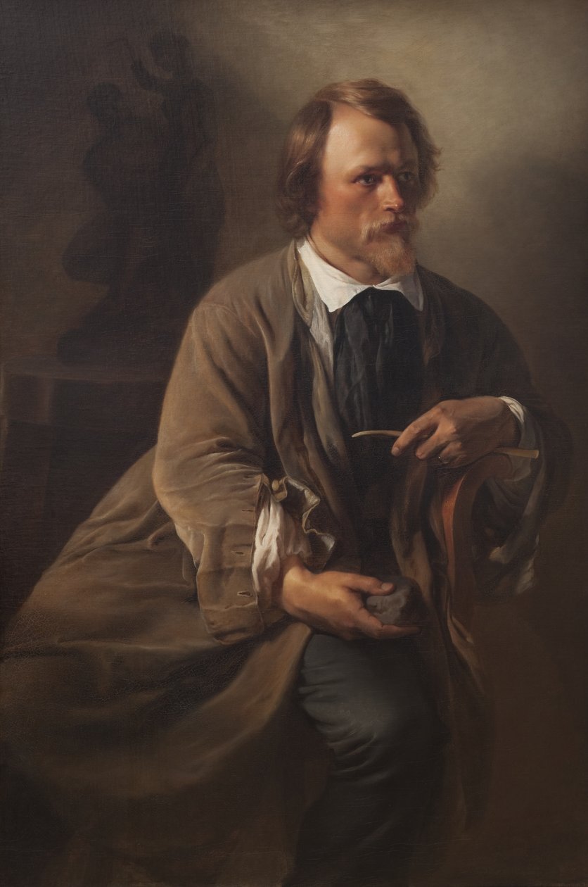 Billedhuggeren Jens Adolf Jerichau, kunstnerens ektemann av Elisabeth Jerichau Baumann