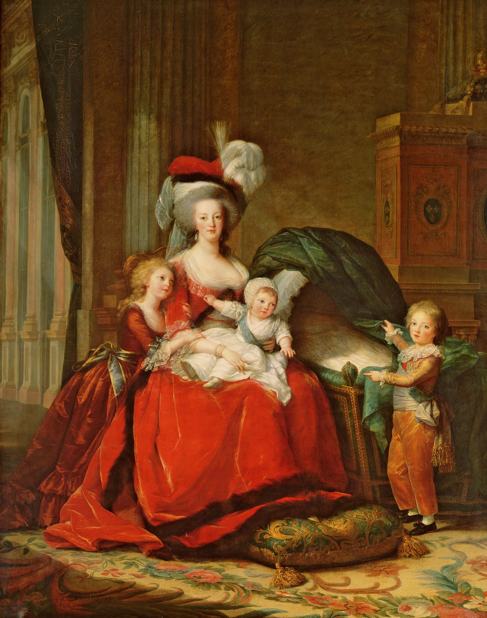 Marie-Antoinette (1755-93) og hennes barn av Elisabeth Louise Vigee Lebrun