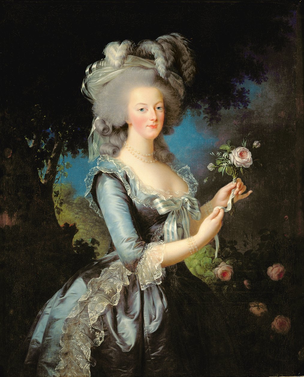 Marie Antoinette med en rose av Elisabeth Louise Vigee Lebrun
