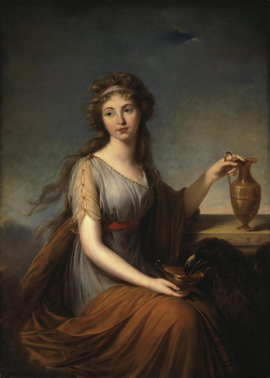 Portrett av Anna Pitt, som Hebe av Elisabeth Louise Vigee Lebrun