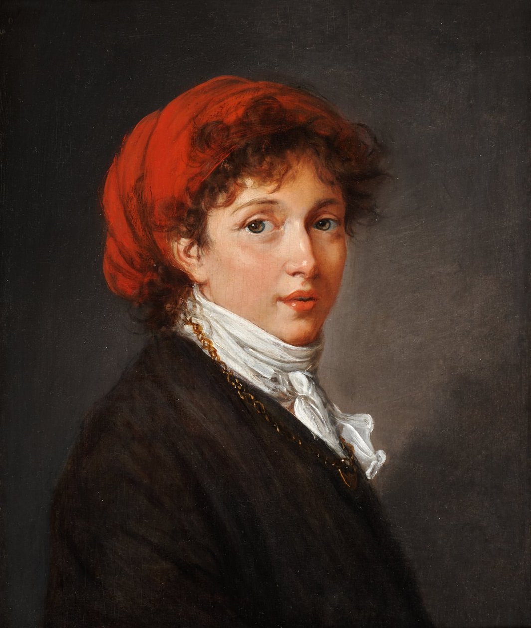 Selvportrett i atelierkostyme av Elisabeth Louise Vigee-Lebrun