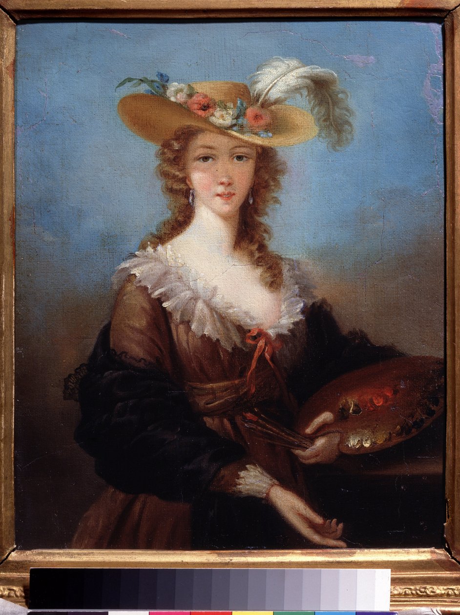 Selvportrett. Maleri av Marie Louise Elisabeth Vigee Lebrun (1755-1842). Olje på lerret, 40 x 33 cm av Elisabeth Louise Vigee Lebrun