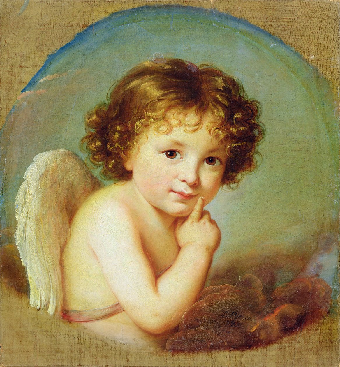 Amor (olje på lerret) av Elisabeth Louise Vigee Lebrun
