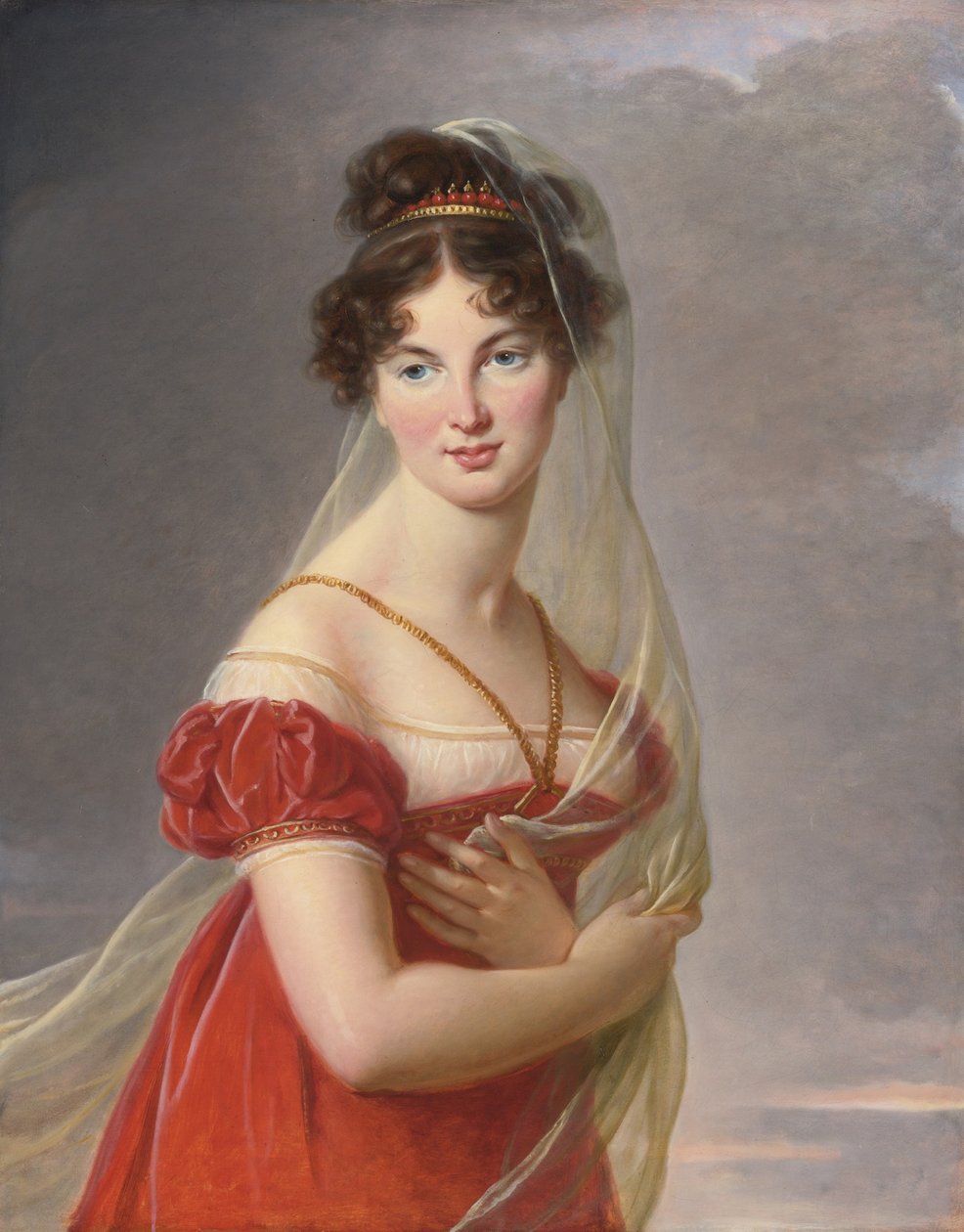 Portrett av Aglae Angelique Gabrielle de Gramont 1787-1842, kone til general Alexander Lvovich Davy av Elisabeth Louise Vigee Lebrun