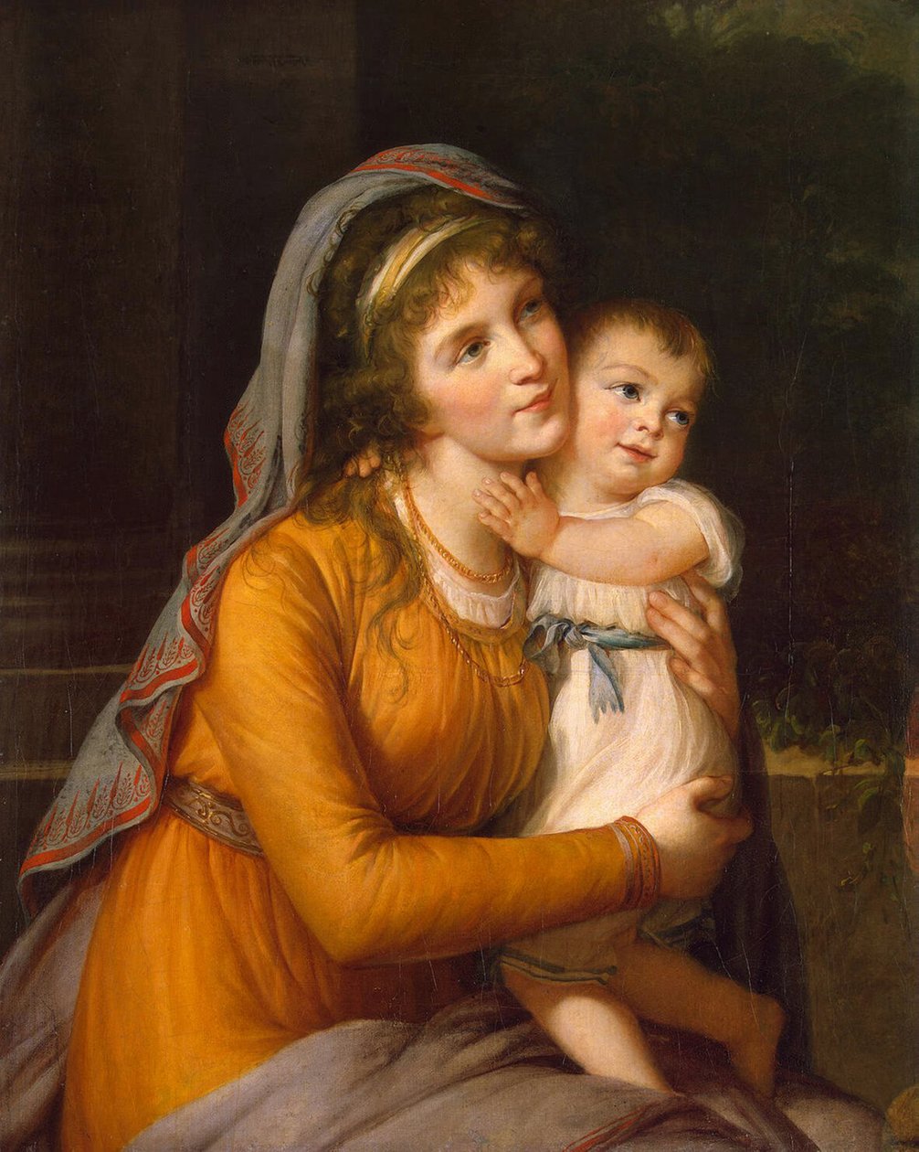 Portrett av baronesse Anna Sergeyevna Stroganova 1765-1824 med hennes sønn, ca. 1800 av Elisabeth Louise Vigee Lebrun