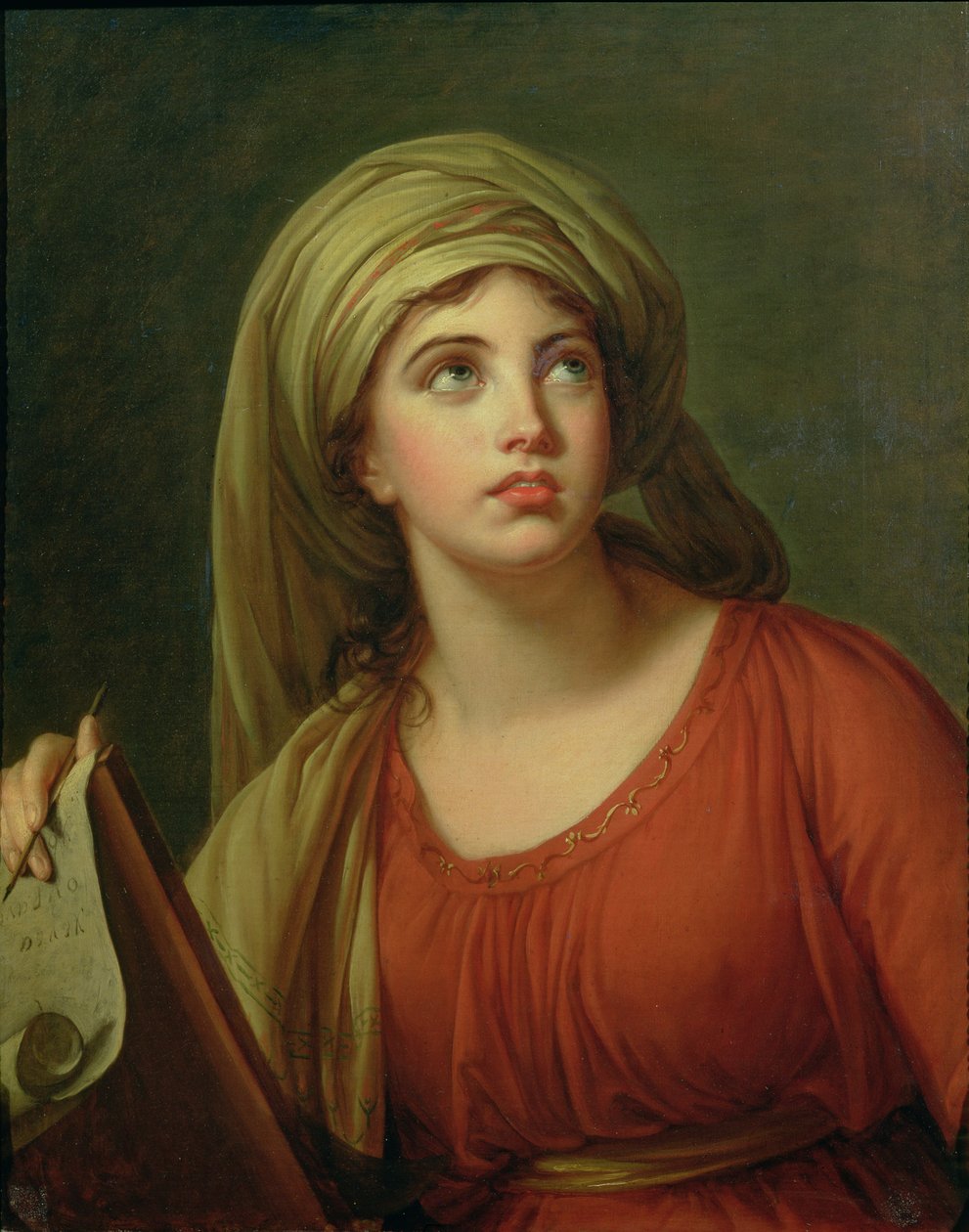 Portrett av Emma Hart (ca. 1765-1815) senere Lady Hamilton, som en sibyll, ca. 1792 av Elisabeth Louise Vigee Lebrun