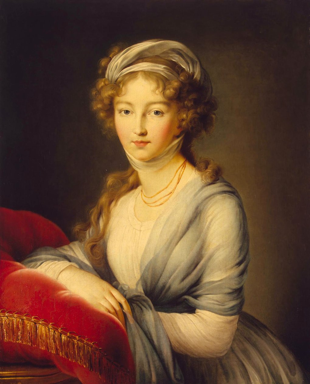 Portrett av keiserinne Elizabeth Alexeievna, prinsesse Louise av Baden 1779-1826, 1798 av Elisabeth Louise Vigee Lebrun