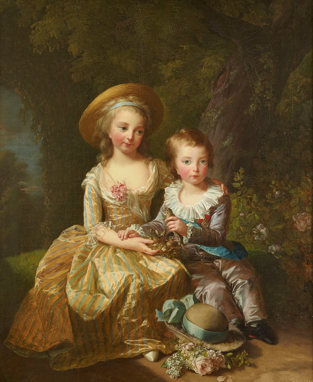 Portrett av Madame Royale og Louis-Joseph Xavier, Dauphin fra Frankrike. av Elisabeth Louise Vigee Lebrun