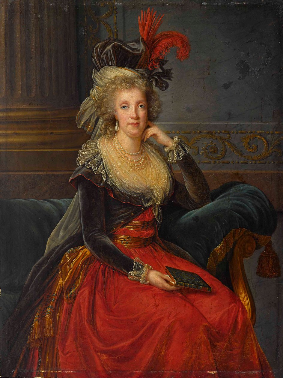 Portrett av Maria Carolina av Østerrike 1752-1814. av Elisabeth Louise Vigee Lebrun