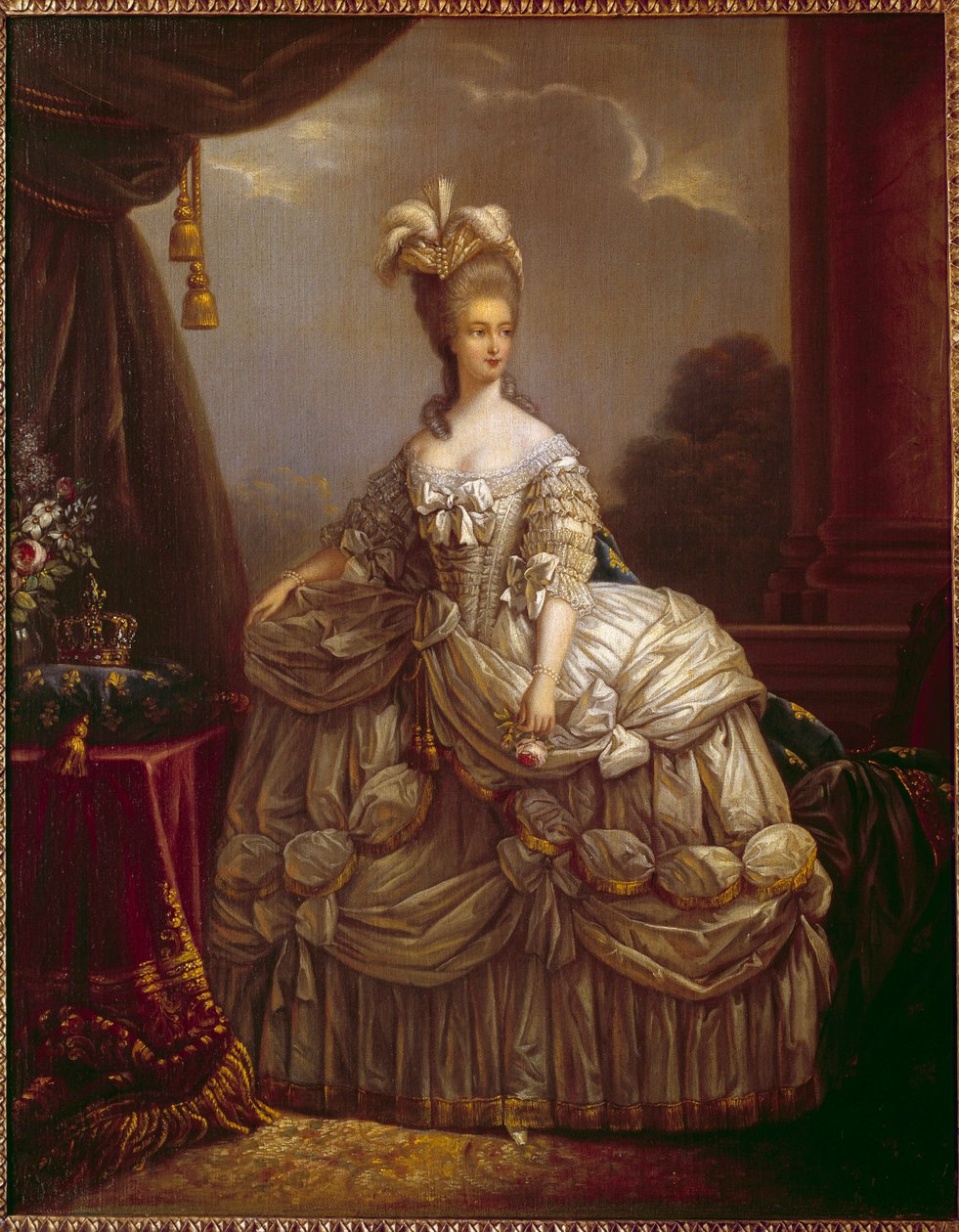 Portrett av Marie Antoinette av Lorraine Habsburg (1755-1793) Dronning av Frankrike Maleri av Marie Elisabeth Louise Vigee Le brun (eller Vigee-Lebrun eller Vigee Lebrun) (1755-1842) Compiegne fra 1700-tallet, musee national du chateau av Elisabeth Louise Vigee Lebrun