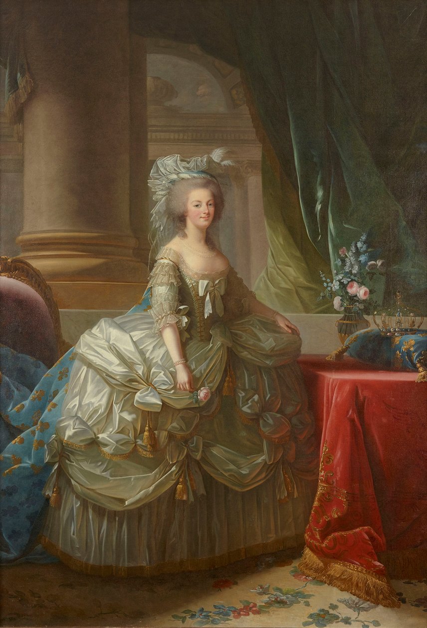 Portrett av dronning Marie Antoinette av Frankrike 1755-1793, ca. 1785. av Elisabeth Louise Vigee Lebrun