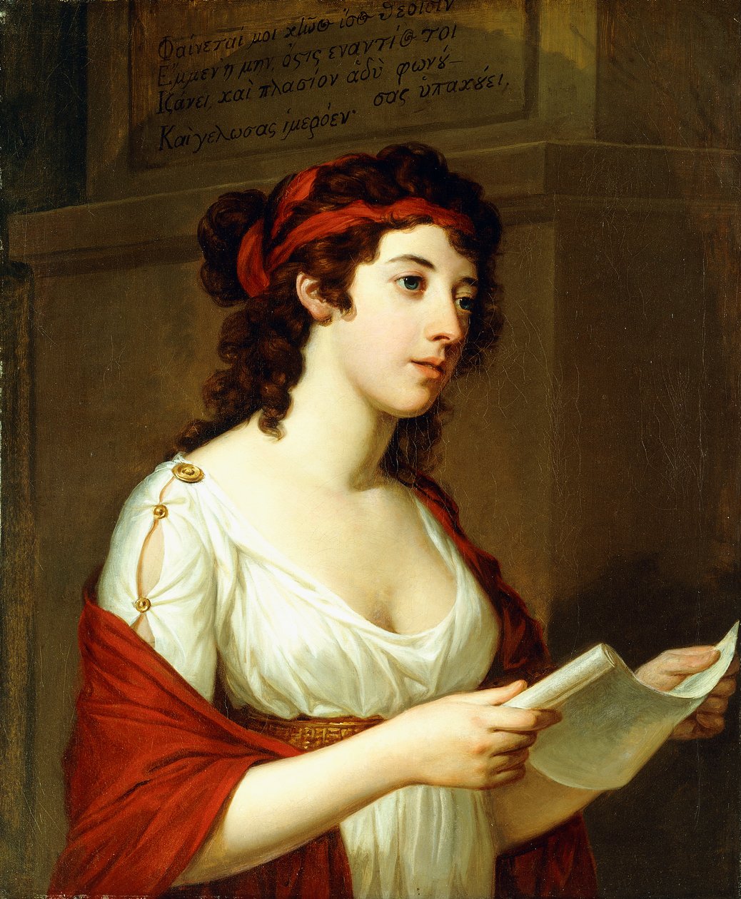 Portrett av en dame som Sappho, av Elisabeth Louise Vigee Lebrun