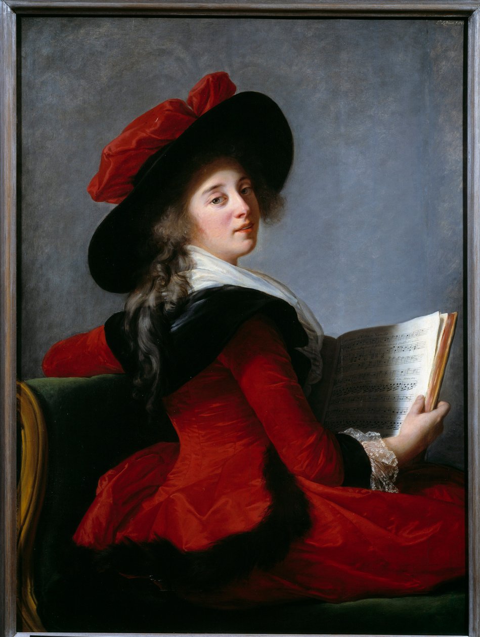 Portrett av baronessen av Crussol. Maleri av Marie Elisabeth Louise Vigee Le brun (eller Vigee-Lebrun eller Vigee Lebrun) (1755-1842) av Elisabeth Louise Vigee Lebrun