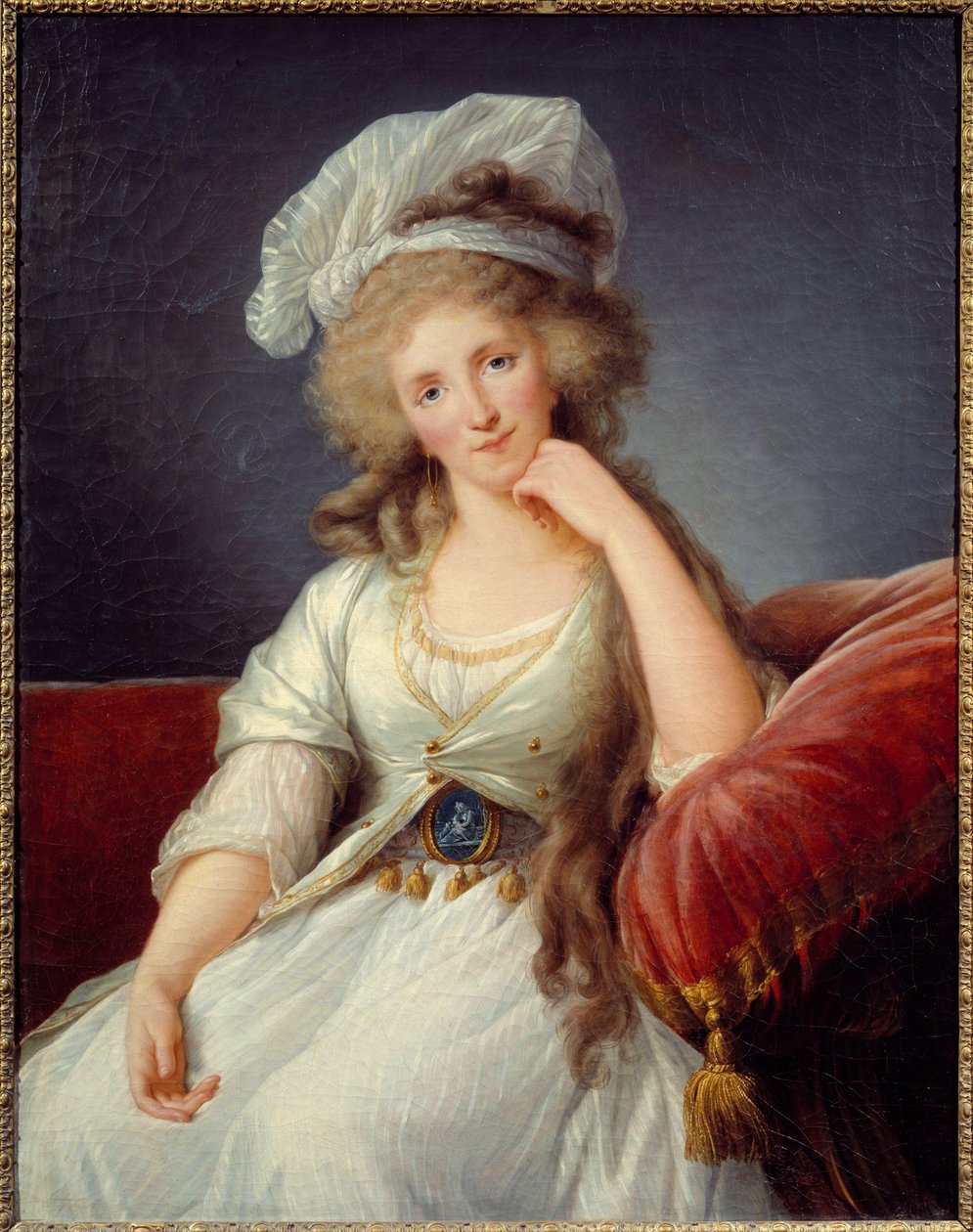 Portrett av hertuginnen av Orleans, Louise de Bourbon Penthievre (1753-1821) Hustru til Louis Philippe II Joseph Duke of Orleans eller Philippe Egalite (1747-1793) Maleri av av Elisabeth Louise Vigee Lebrun