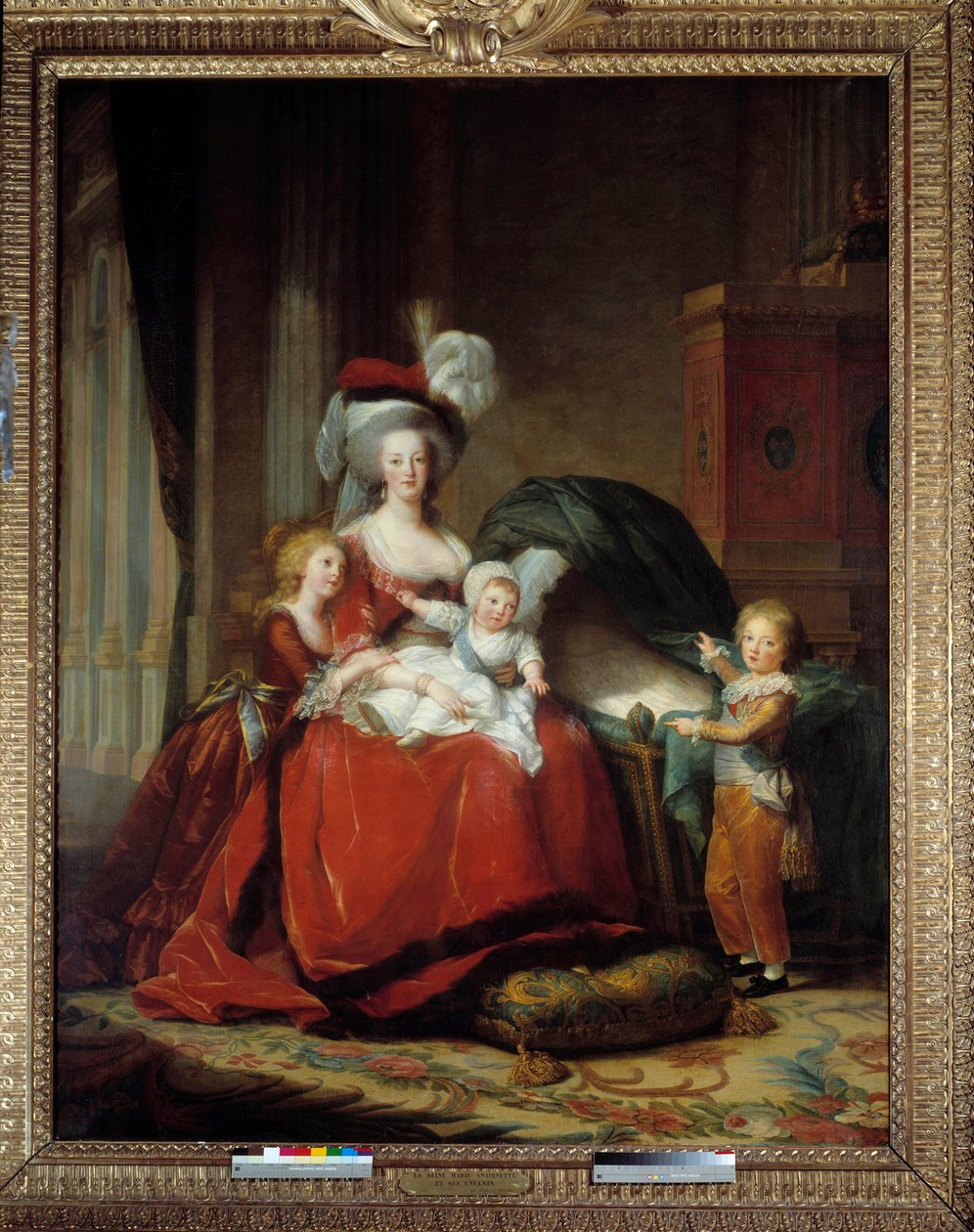Portretter av Marie Antoinette (Maire-Antoinette) av Lorraine Habsbourg (1755-1793) Dronning av Frankrike og hennes barn av Elisabeth Louise Vigee Lebrun