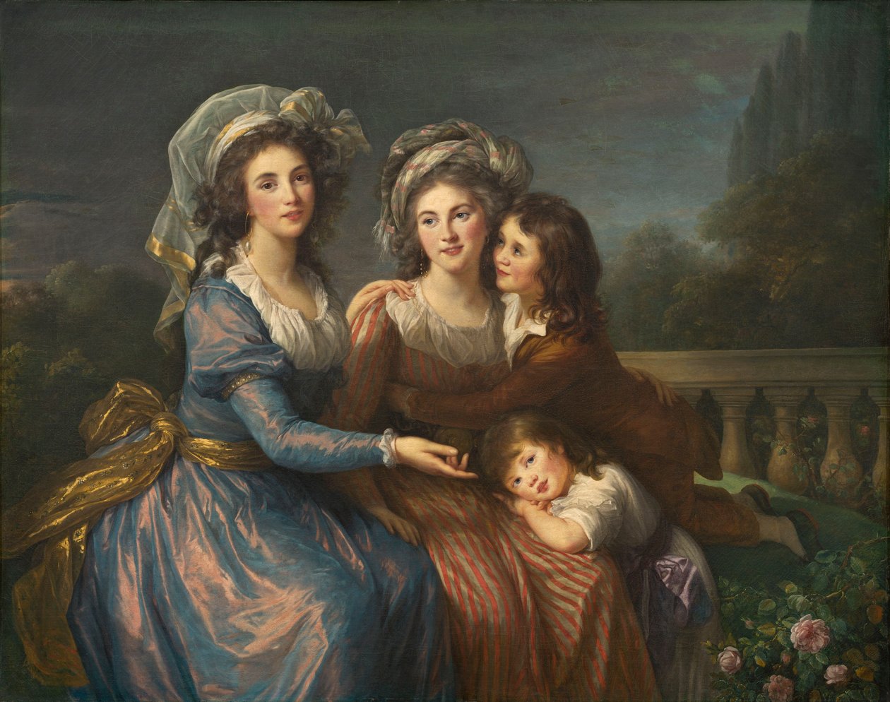 Marquise de Pezay, og Marquise de Rougé med sønnene hennes Alexis og Adrien av Elisabeth Louise Vigee Lebrun