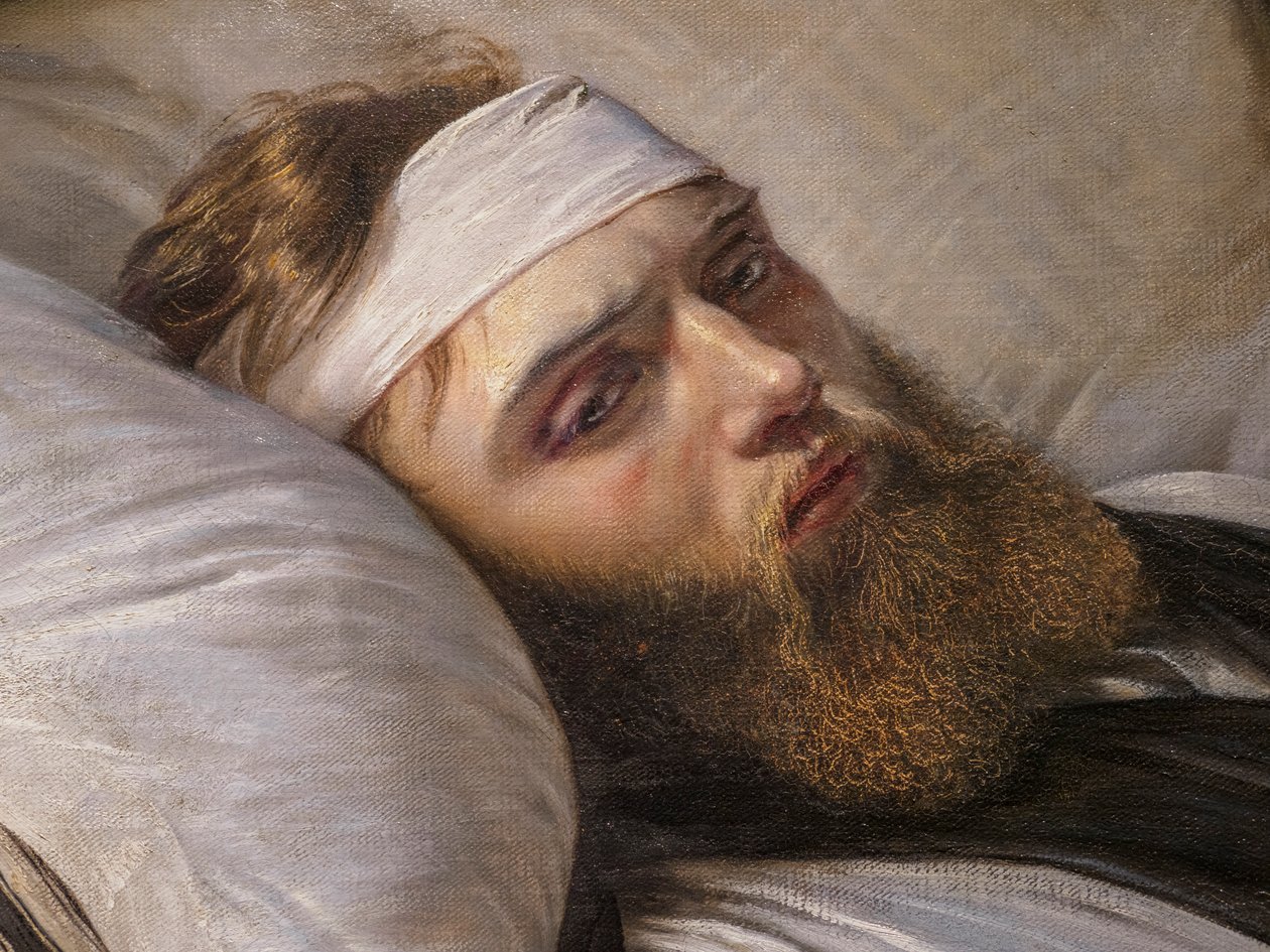 En såret dansk soldat, detalj av Elisabeth Maria Anna Jerichau-Baumann