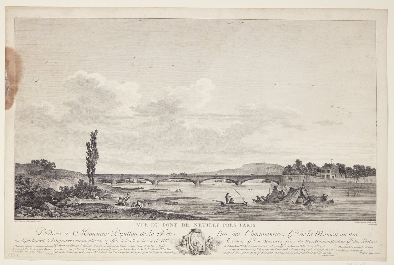 Utsikt over Pont de Neuilly (Utsikt over Pont de Neuilly nær Paris) av Elise Saugrain