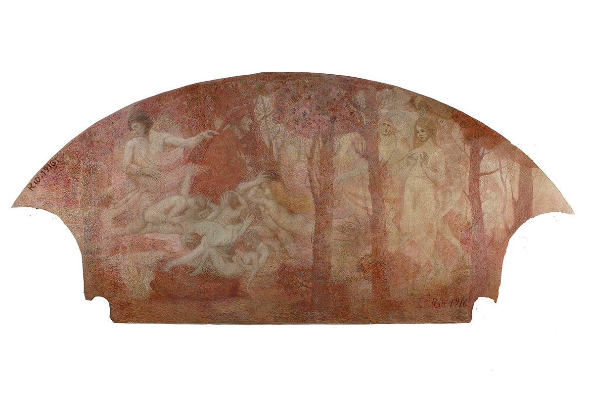Allegory of Drama - Sidepanel i foajeen til Municipal Theatre i Rio de Janeiro av Eliseu Visconti