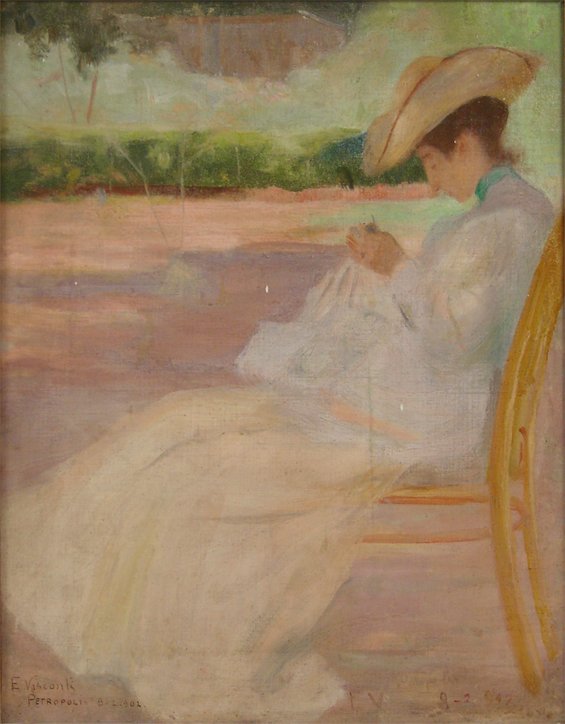Kvinne i en park, Petropolis av Eliseu Visconti
