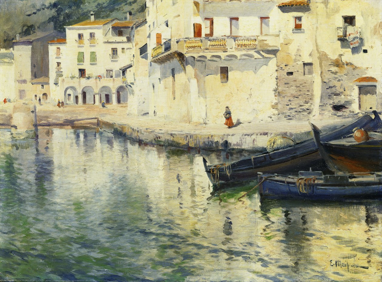 Havnen i Cadaques av Eliseu Meifren i Roig