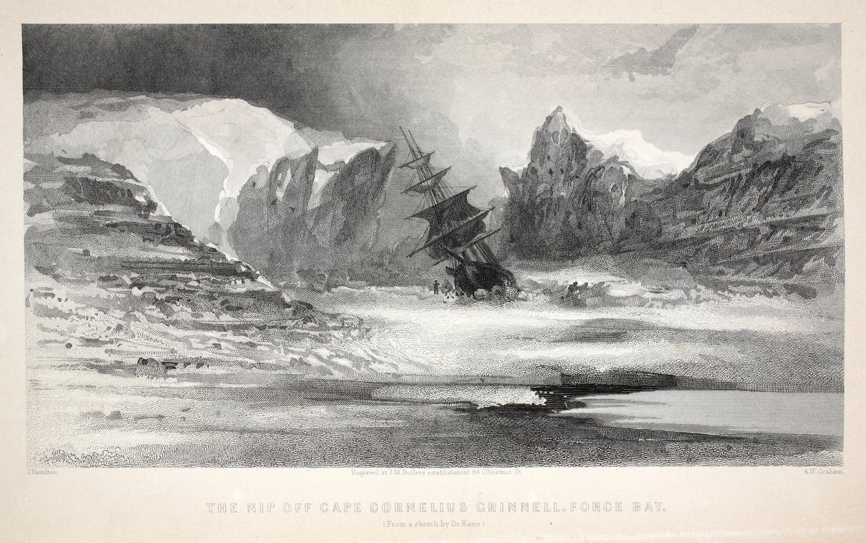 The Nip off Cape Cornelius Grinnell, Force Bay, illustrasjon fra 