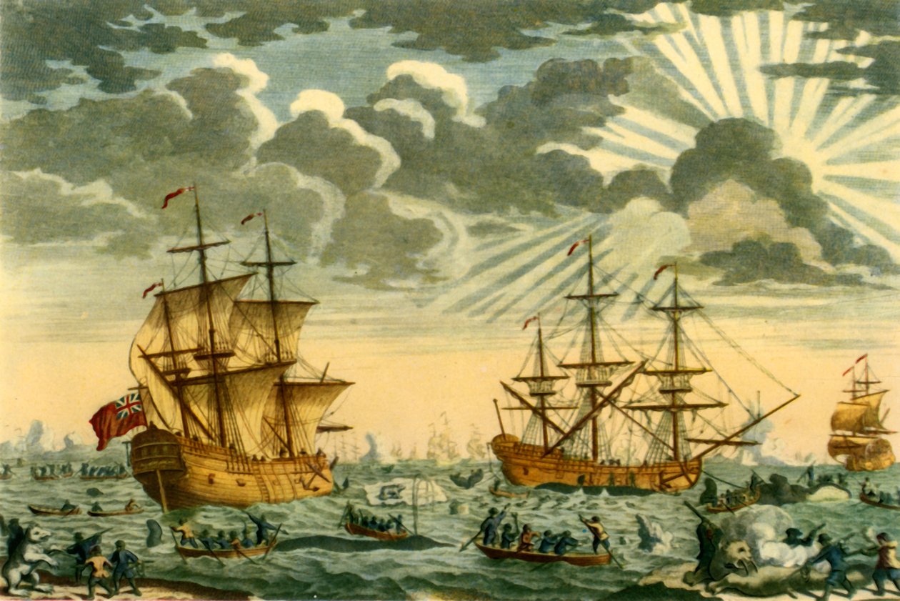 'Hval- eller Grønlandsfiskeri', 1720, 1946. av Elisha Kirkall