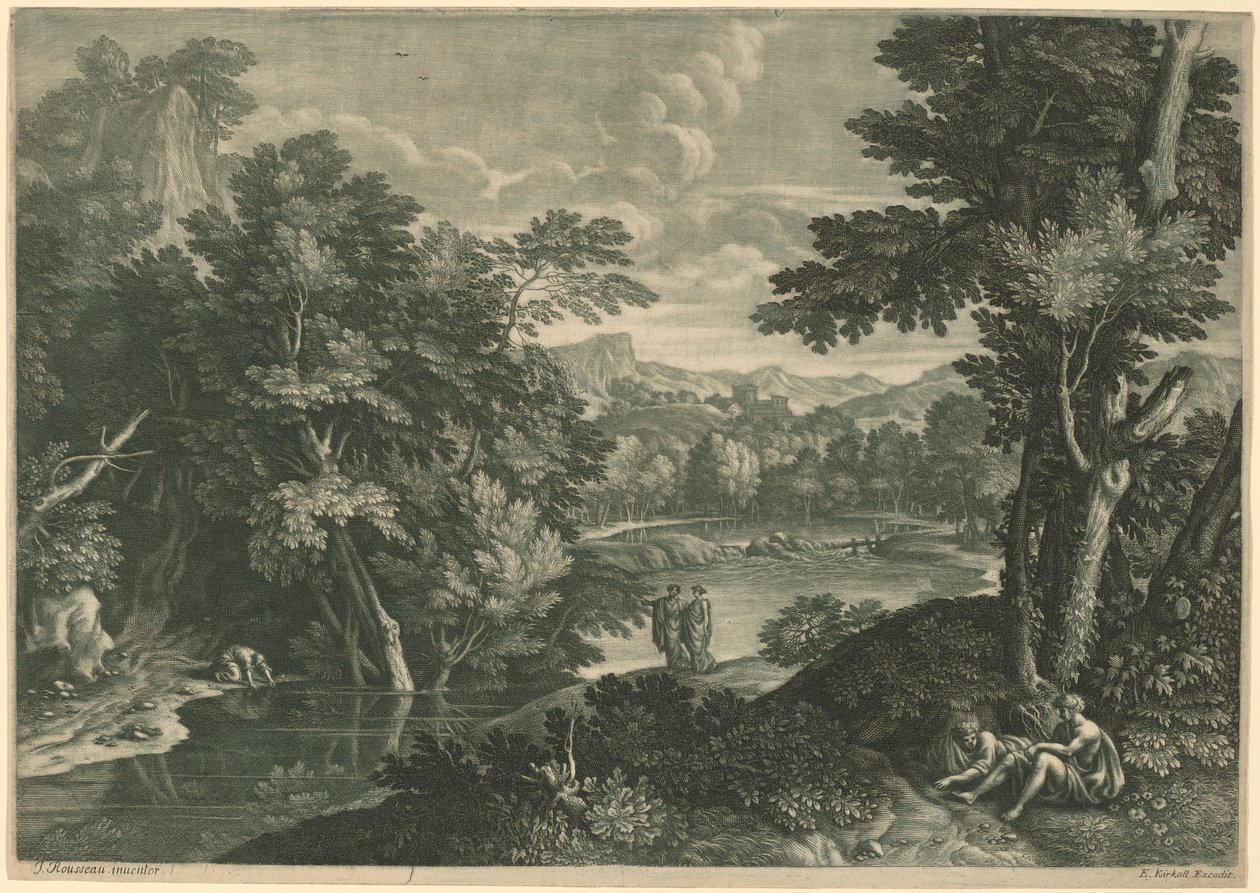 Landskap av Elisha Kirkall, after Jacques Rousseau
