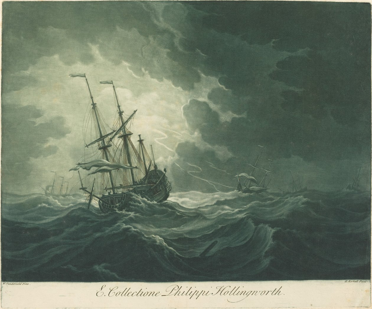 Fraktscene fra samlingen til Philip Hollingworth av Elisha Kirkall after Willem van de Velde the Elder
