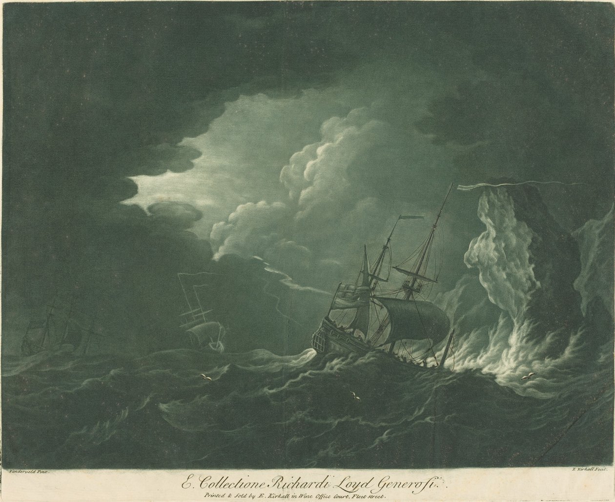 Fraktscene fra samlingen til Richard Lloyd av Elisha Kirkall after Willem van de Velde the Elder