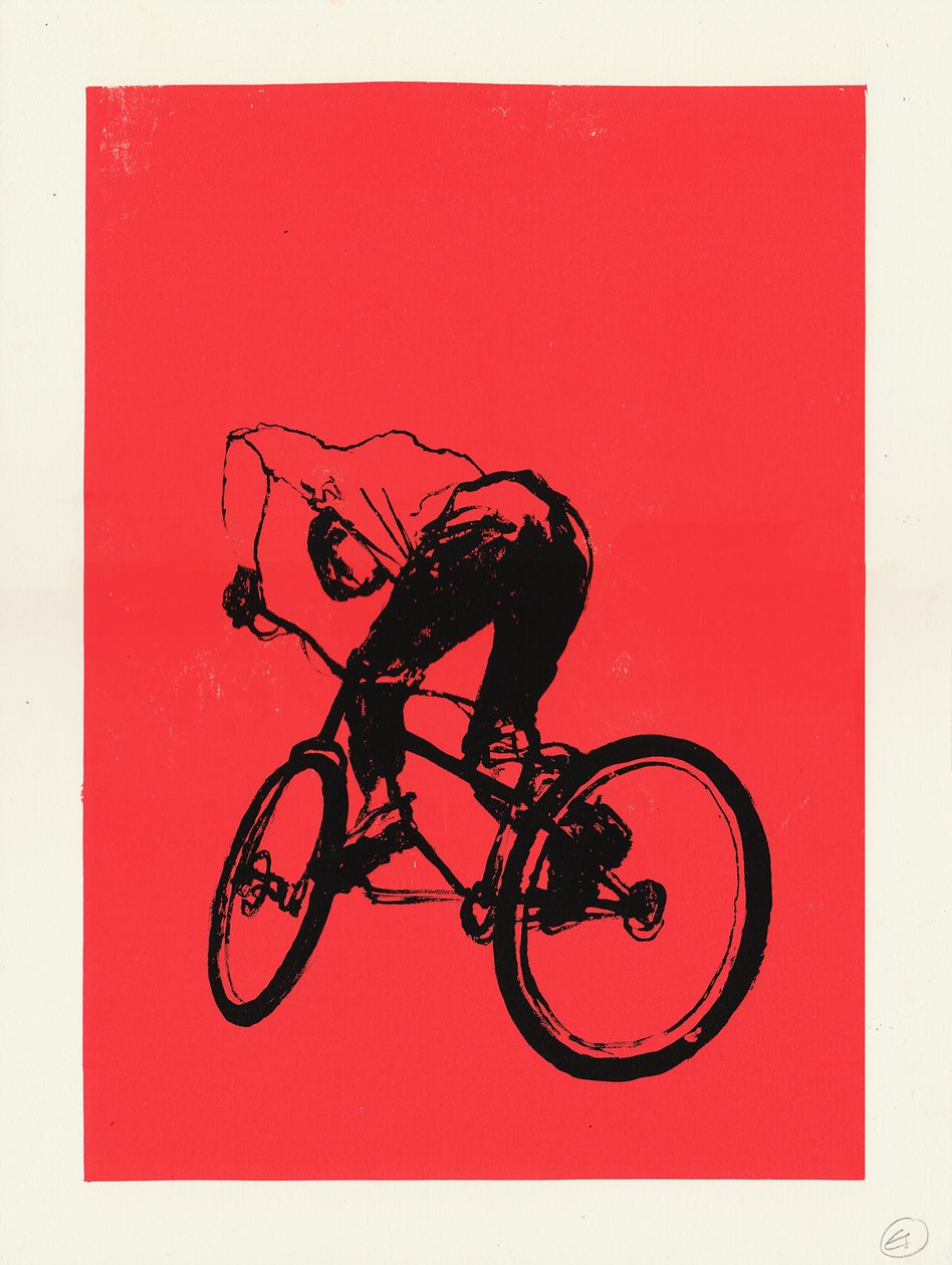 Biker boy, 2012 (skjermtrykk) av Eliza Southwood