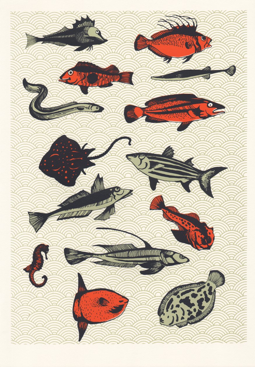 Orange Japanese Fish, 2015 (skjermtrykk) av Eliza Southwood