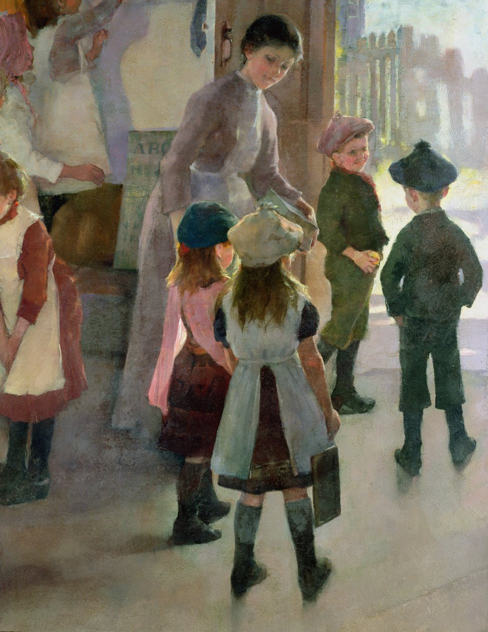 Skolen er ute, 1889 (detaljer om 77650) av Elizabeth Adela Stanhope Forbes
