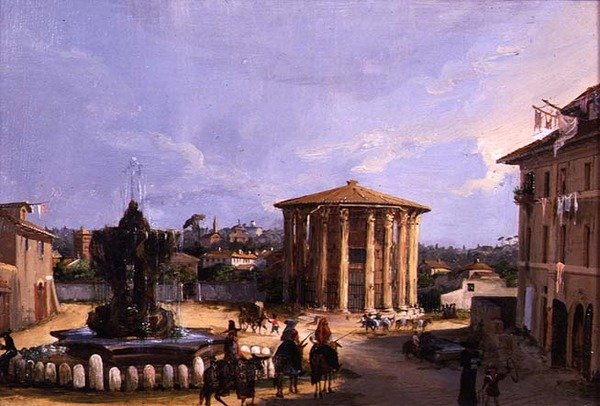 Vesta-tempelet, Roma (olje på panel) av Elizabeth Hunter Blair