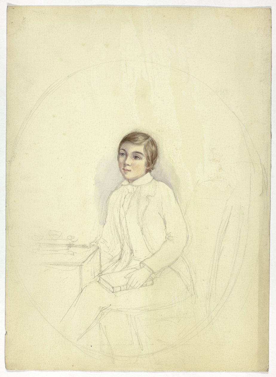Studie for Portrett av gutt med bok av Elizabeth Murray