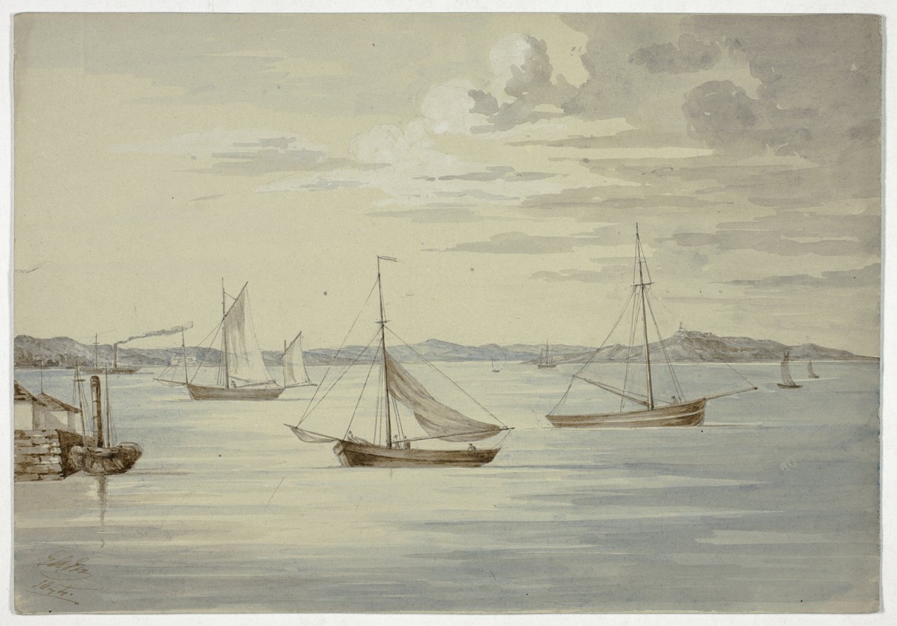 Se Inchkeith og Firth of Forth-øyene fra Granton av Elizabeth Murray