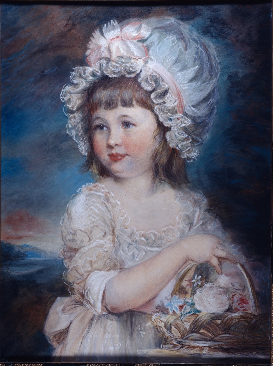 Portrett av Lady Henrietta Cavendish (akvarell og kritt på papir) av Elizabeth Royal