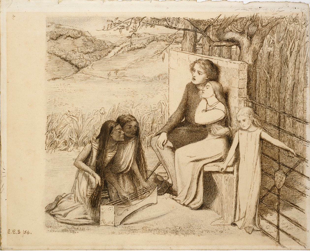 To elskere, 1854 av Elizabeth Siddal