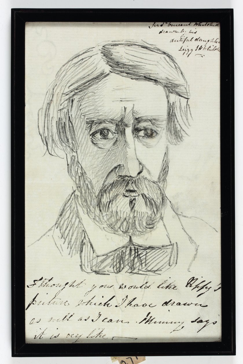 Sir St Vincent Keene Hawkins-Whitshed Bart (blyant på papir) av Elizabeth Sophia Hawkins Whitshed