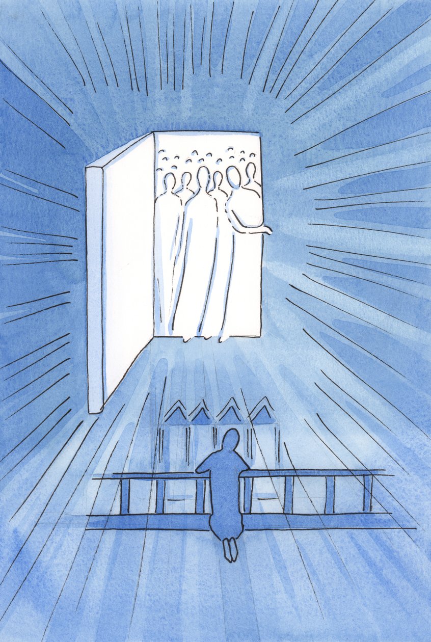 En helligdom er en "døråpning" til himmelen, 2002 (w/c på papir) av Elizabeth Wang