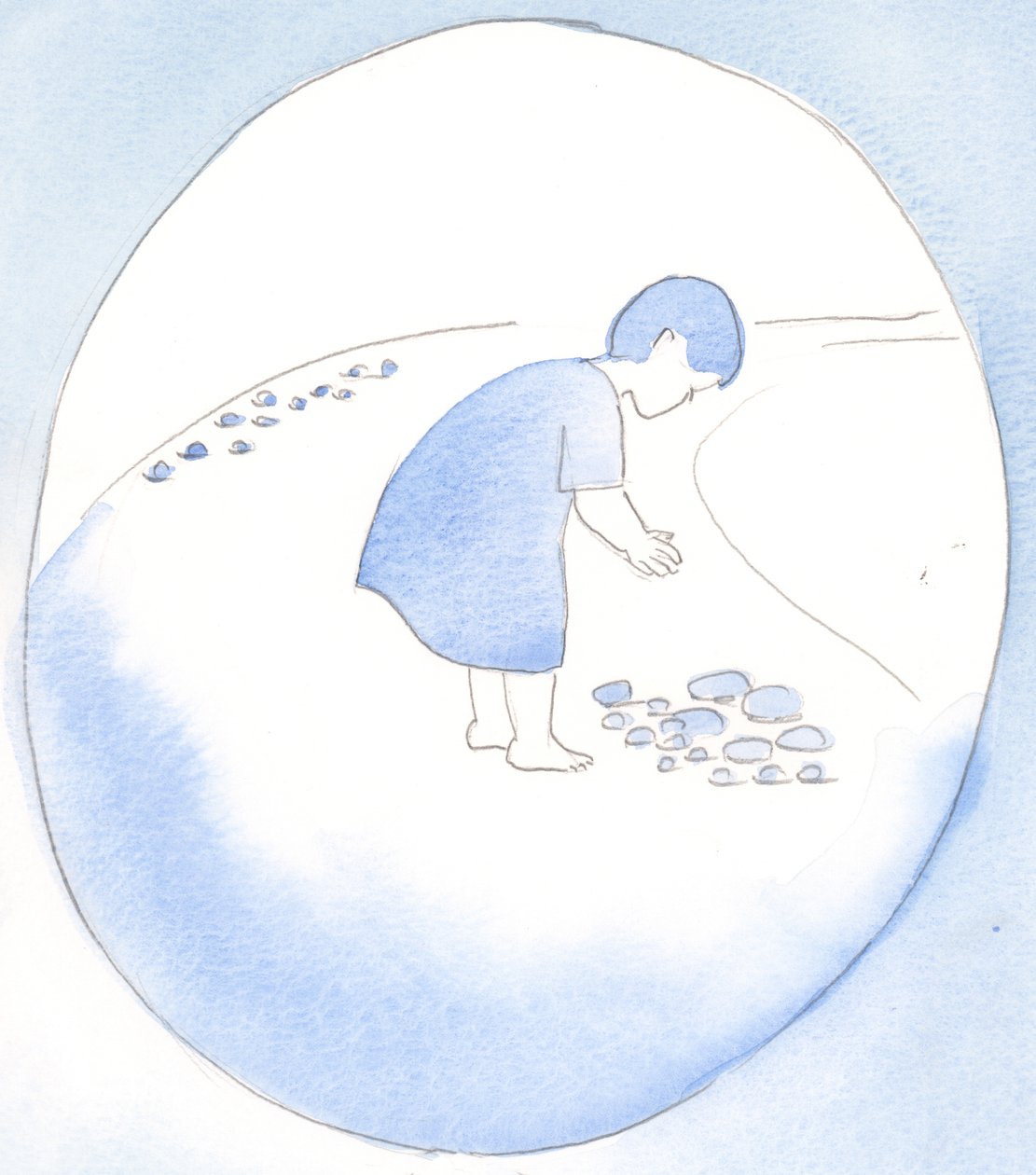 Når vi ofrer våre synder til Gud, i omvendelse, tar han imot dem som en gave, som når en mor tar imot en småstein fra et barn som en juvel, 2002 (w/c på papir) av Elizabeth Wang