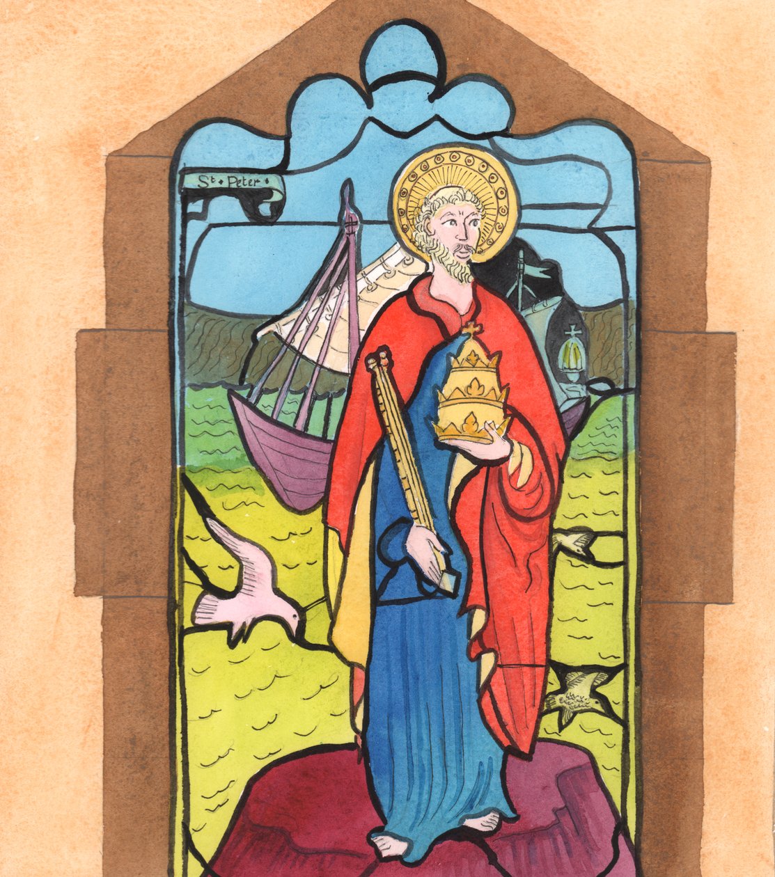Kristus brakte meg til tankene bildet av St. Peter, i min lokale kirke, som sier, 2005 (akvarell på papir) av Elizabeth Wang