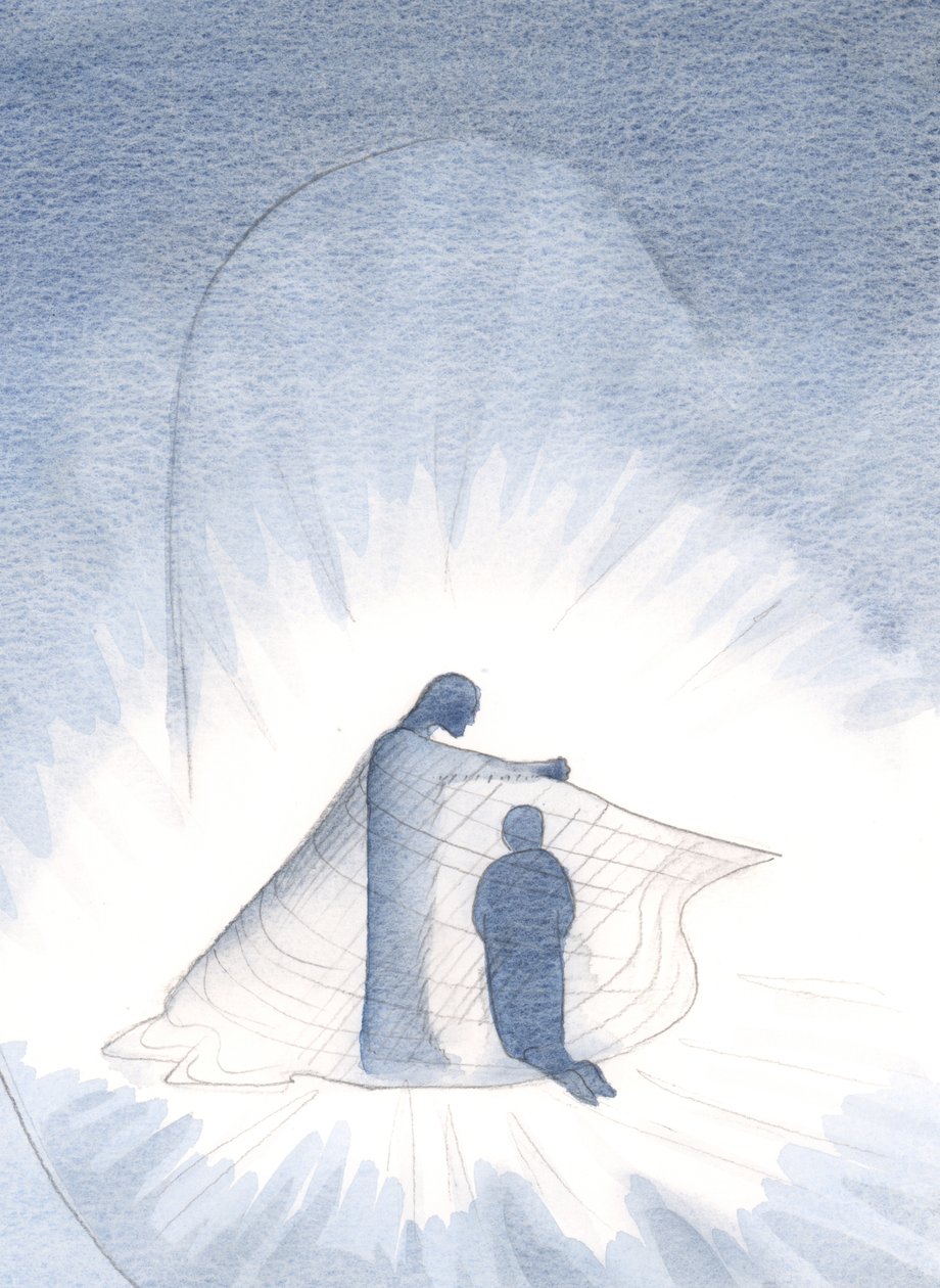 Kristus fikk meg til å se gullkappen som jeg nå bærer, gjennom sin generøsitet, 2000 (w/c på papir) av Elizabeth Wang