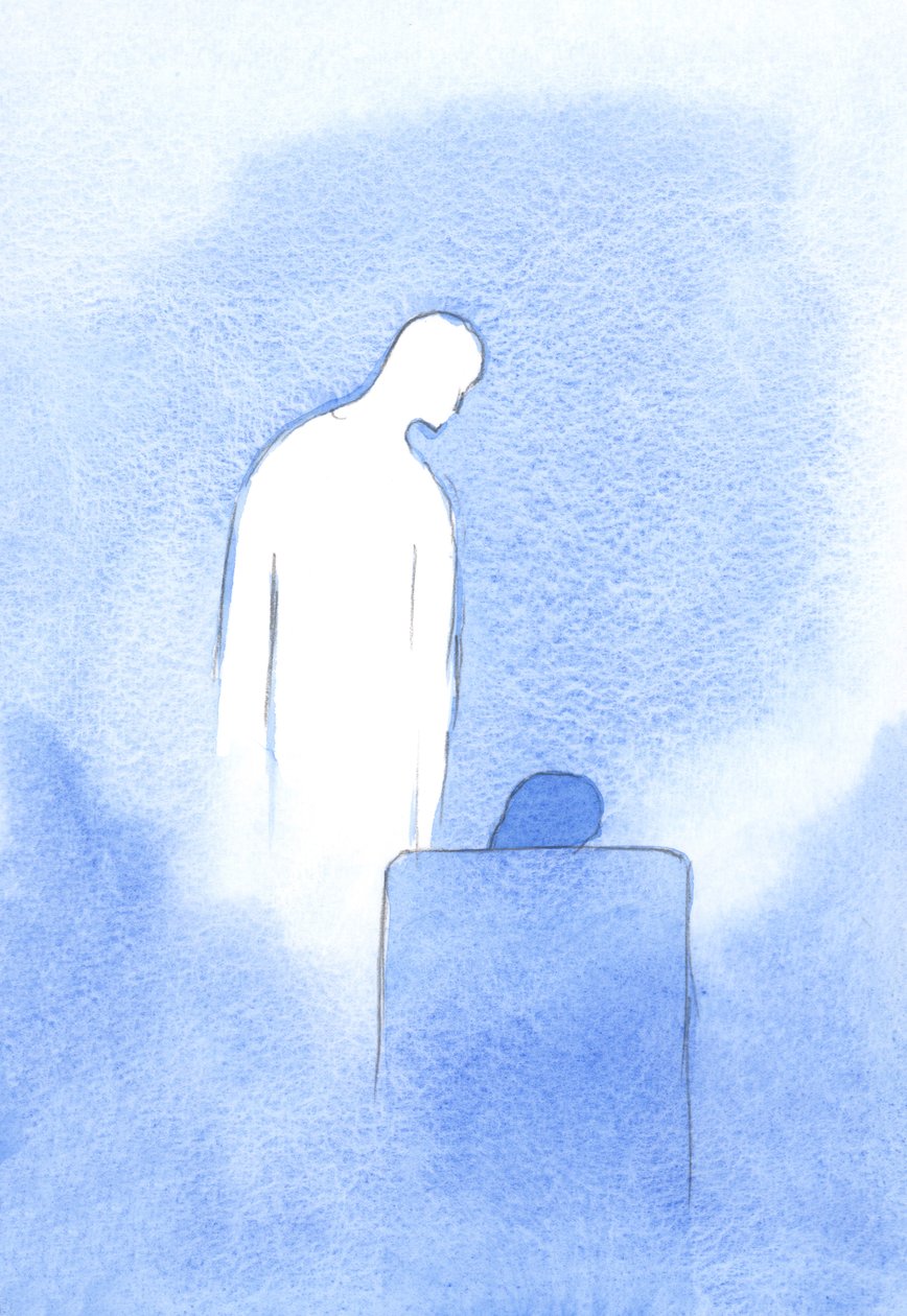 Kristus sa at Han, Marias Sønn, er som sin mor, i sine ømme gester og taktfulle stillheter, 2001 (w/c på papir) av Elizabeth Wang