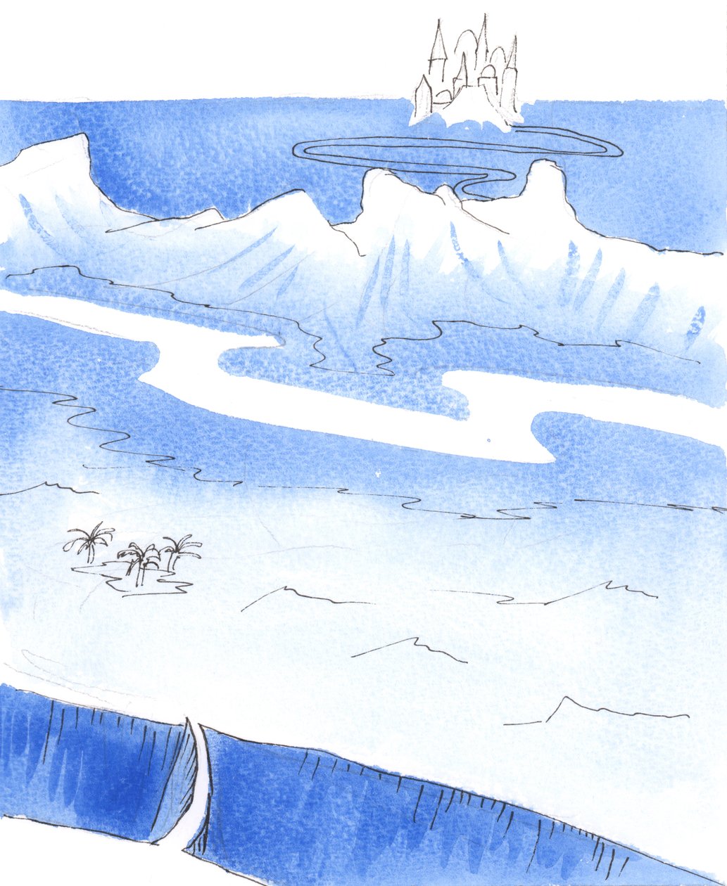 Enhver Kristi venn må foreta en reise før han kan nå himmelen, 2005 (akvarell på papir) av Elizabeth Wang