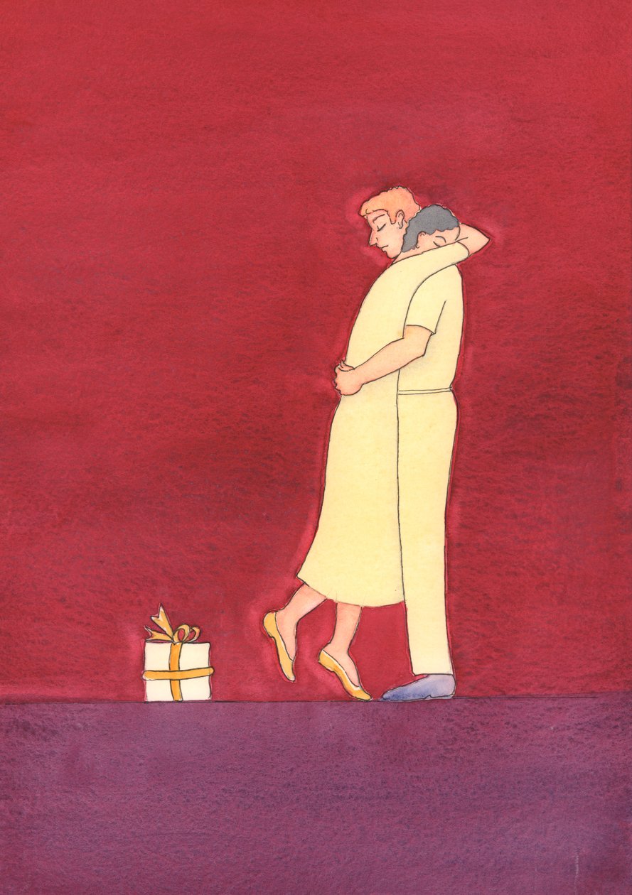 Gud, som elsker oss, er som den mest trofaste elskeren som blender sin elskede med sine gaver, men berører hennes hjerte dypest med sin søthet og milde omsorg, 2003 (w/c på papir) av Elizabeth Wang