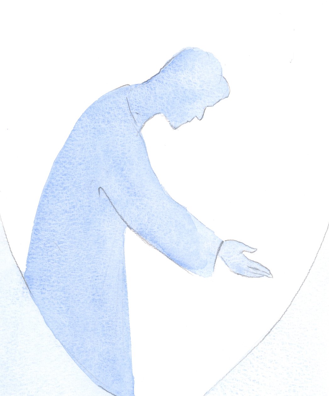 Jeg så Jesus nå ut til andre, lære meg å etterligne hans hilsen til andre, hans hjelpe, lære og trøste, i "sannhet og kjærlighet", 2001 (w/c på papir) av Elizabeth Wang