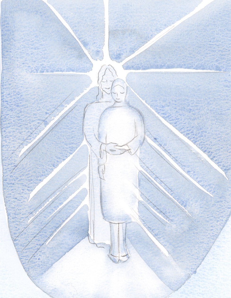 Jeg så at Jesus kan gjøre oss mer "gjennomsiktige" for at hans lys skal skinne gjennom oss, 2000 (w/c på papir) av Elizabeth Wang